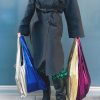 Glam rock shopper silver & blue & gold beige & violet