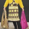 Glam rock shopper gold-black